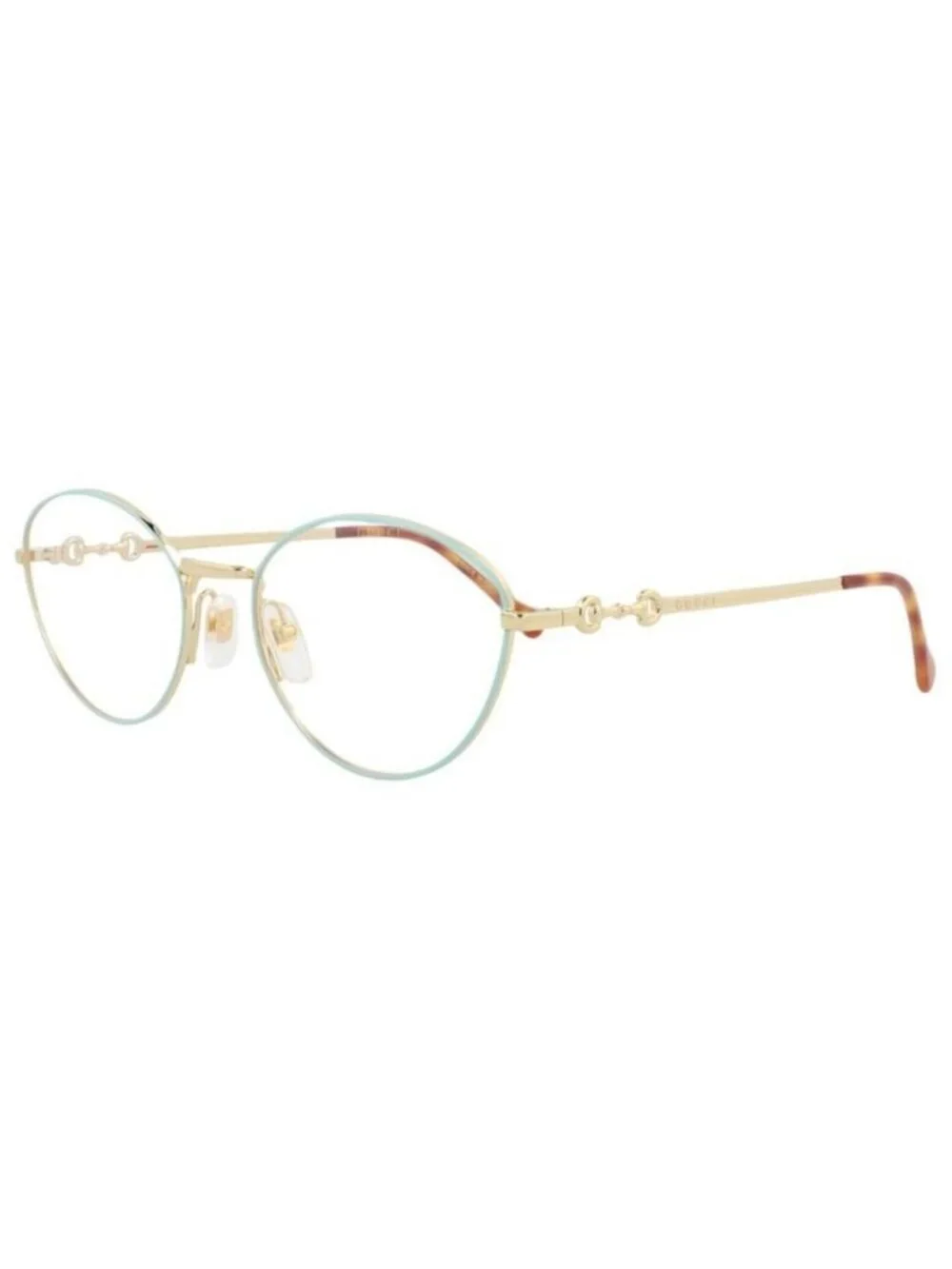 New Gucci Womens Cat Eye Gold Gold Transparent Fashion Designer Eyeglasses
